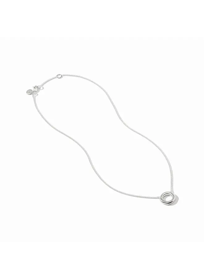 Wave Circle Delicate Necklace Silver