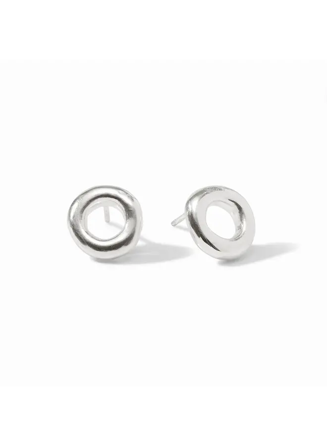 Wave Circle Stud Silver