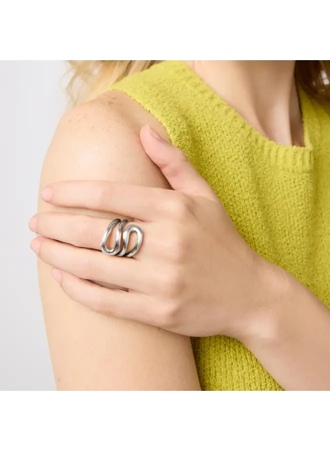 Wave Wrap Ring Silver