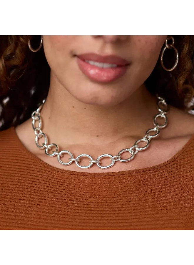 Catalina Demi Link Necklace Silver