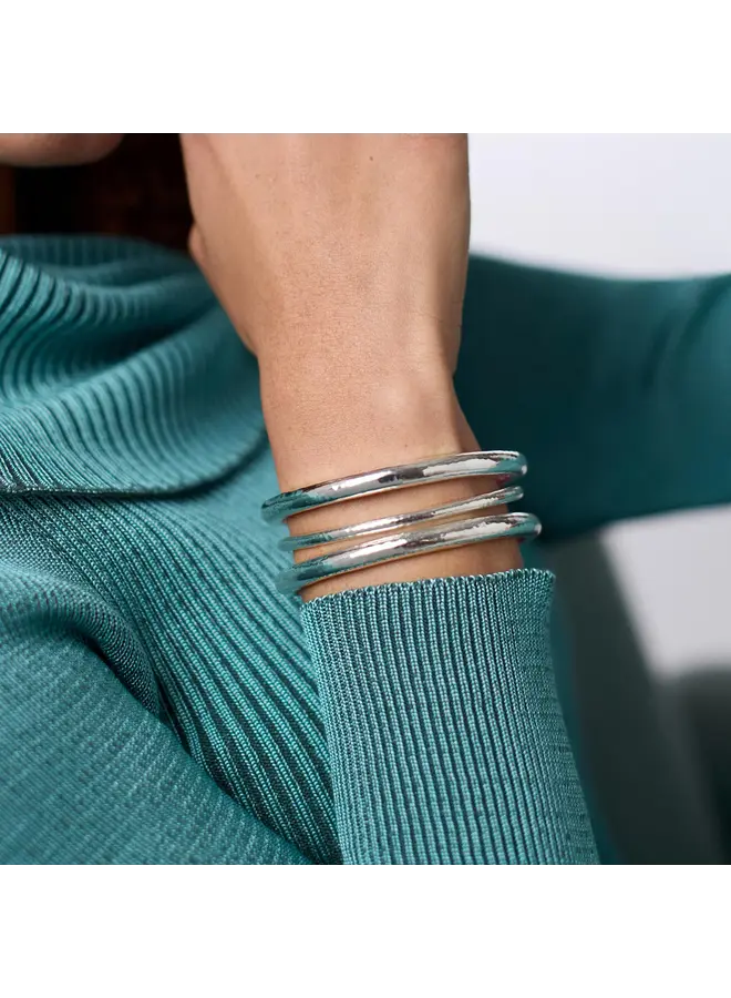 Havana Demi Bangle Silver