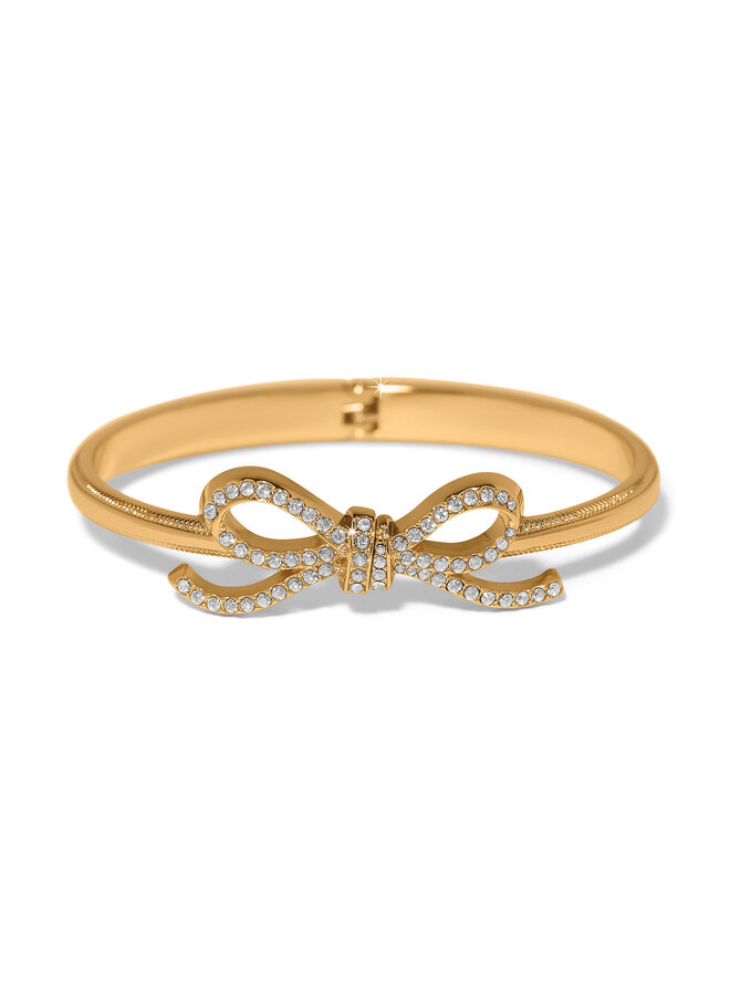 Illumina Bow Hinged Bangle Gold