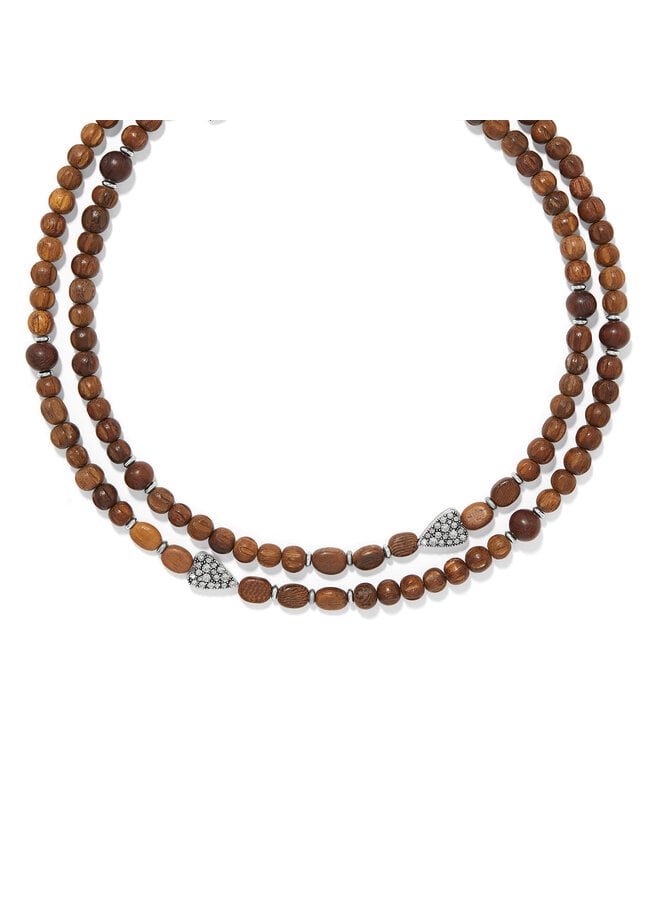 Love Messages B Love Wood Long Necklace