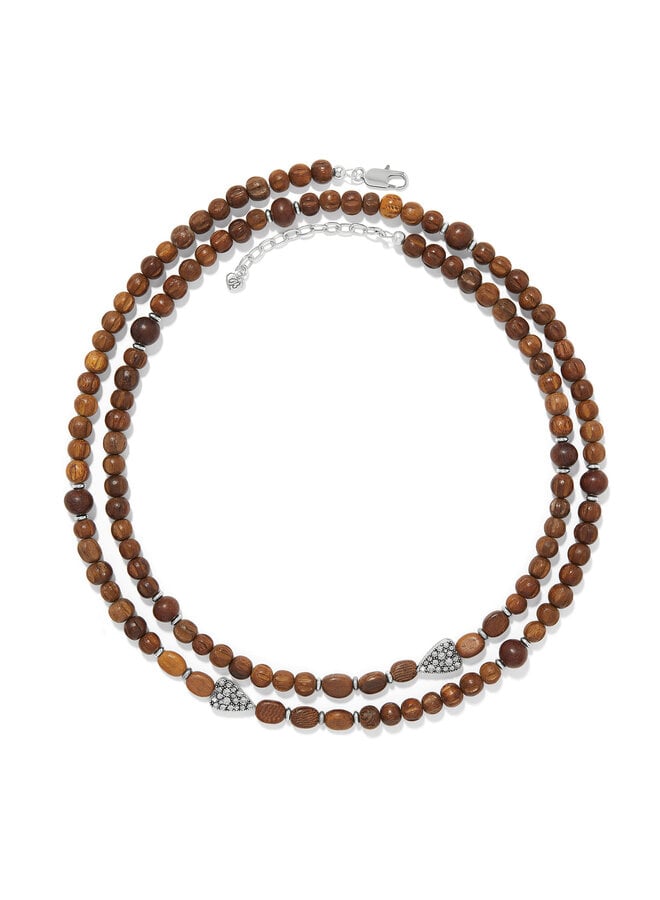 Love Messages B Love Wood Long Necklace