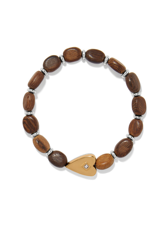 Love Messages B Love Wood Stretch Bracelet