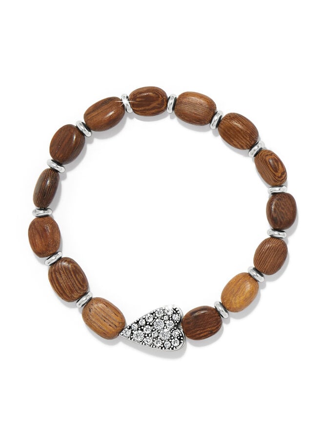 Love Messages B Love Wood Stretch Bracelet