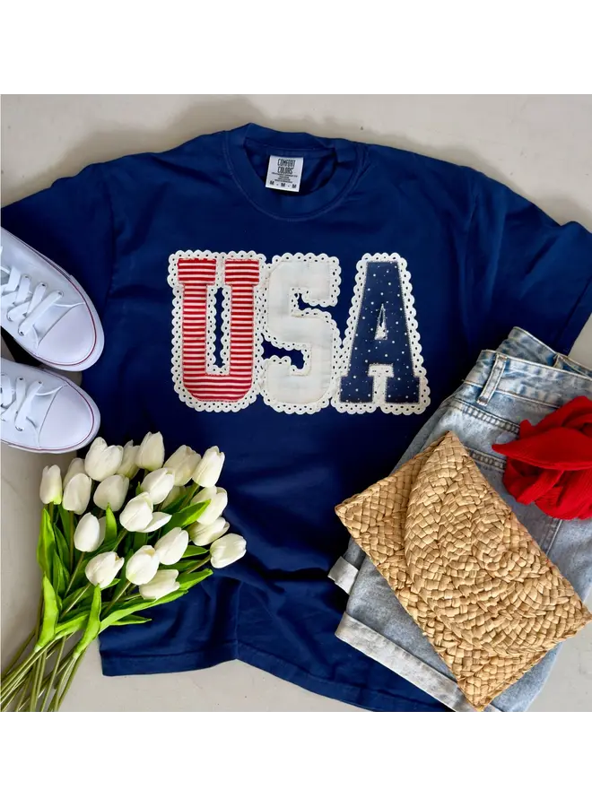 USA Quilted Tee
