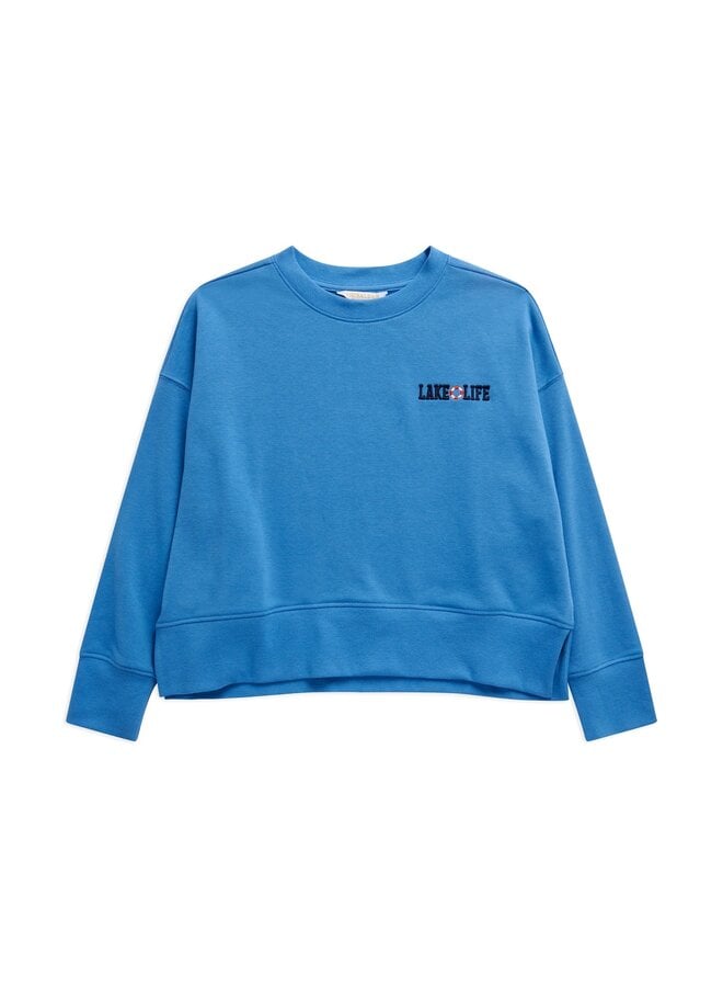 Boat Docks and Flip Flops Relaxed Sweatshirt Blue