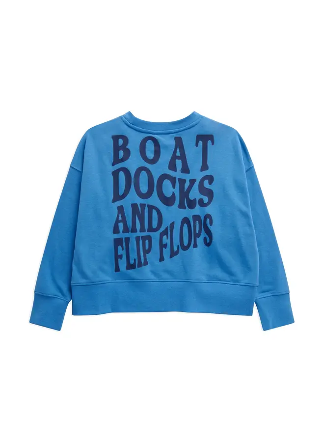 Boat Docks and Flip Flops Relaxed Sweatshirt Blue