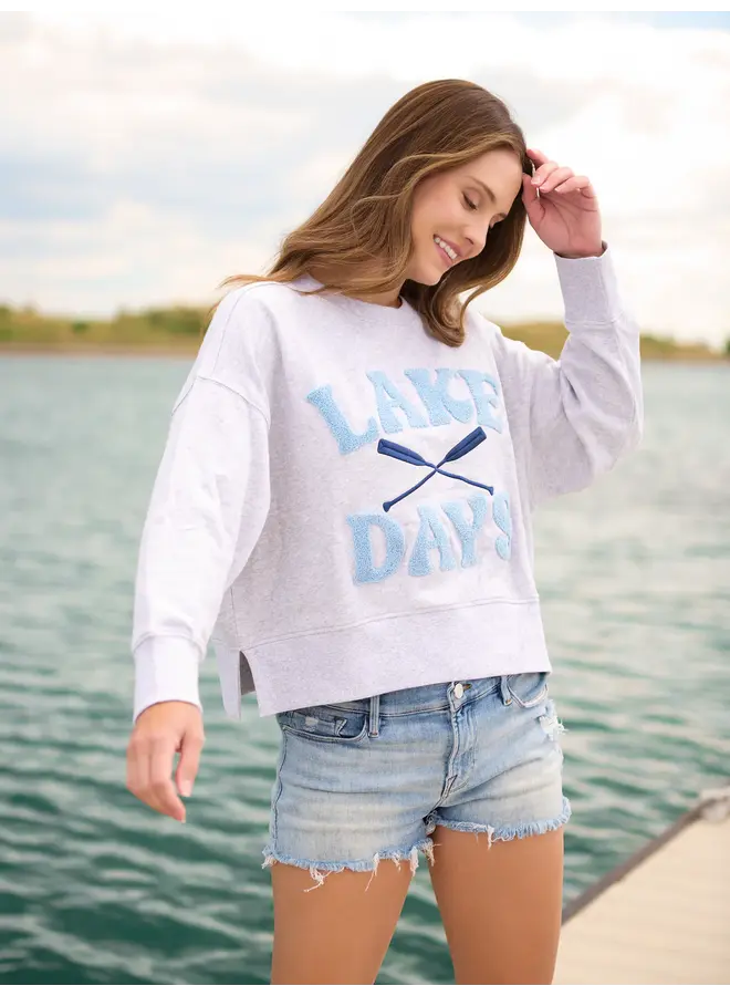 Lake Days Relaxed Sweatshirt Grey
