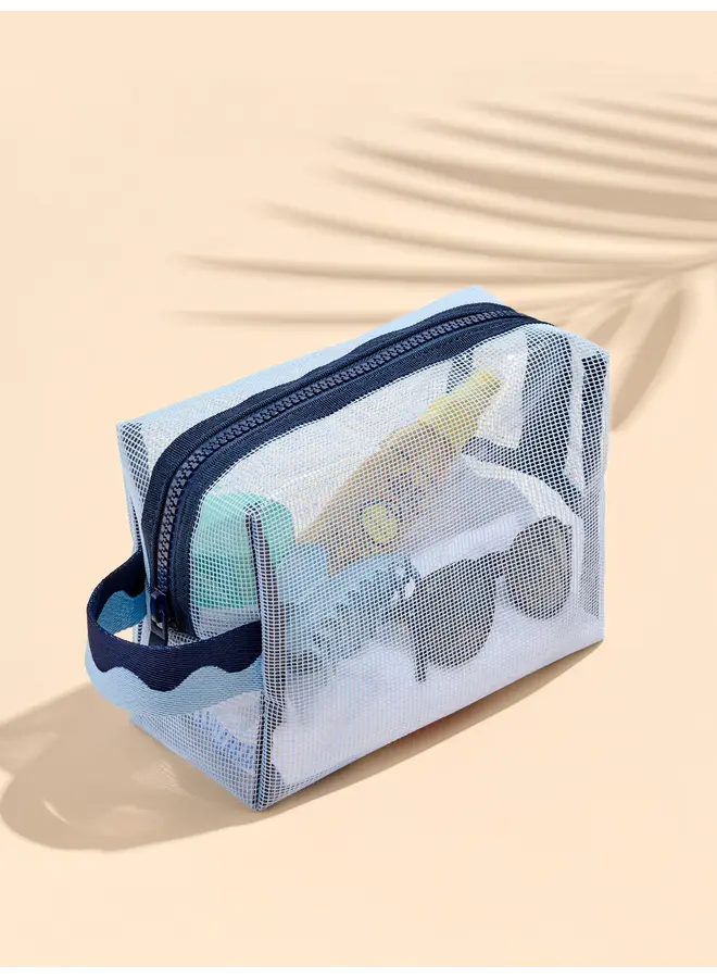Camden Mesh Zip Pouch Blue