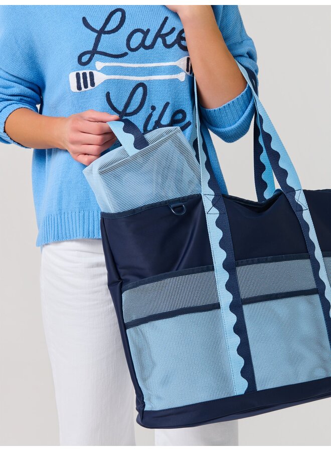 Camden Mesh Zip Pouch Blue