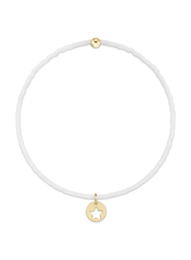 Hope Classic Bracelet - White - Star Small Gold Disc