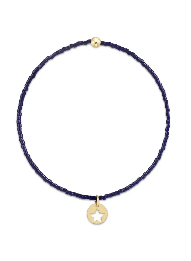Hope Classic Bracelet - Navy - Star Small Gold Disc