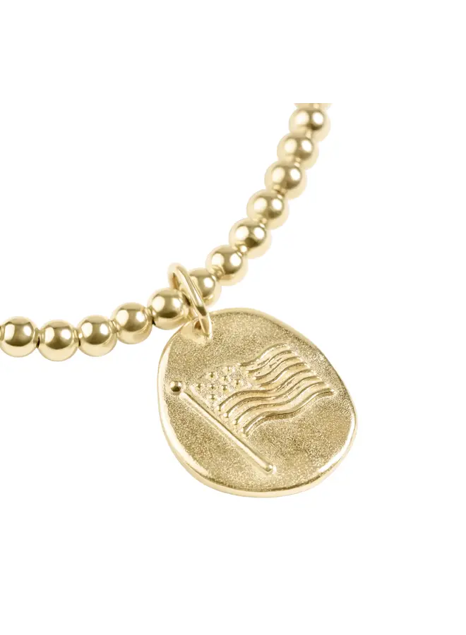 Classic Gold 3mm Bracelet - Inspire America Gold Disc