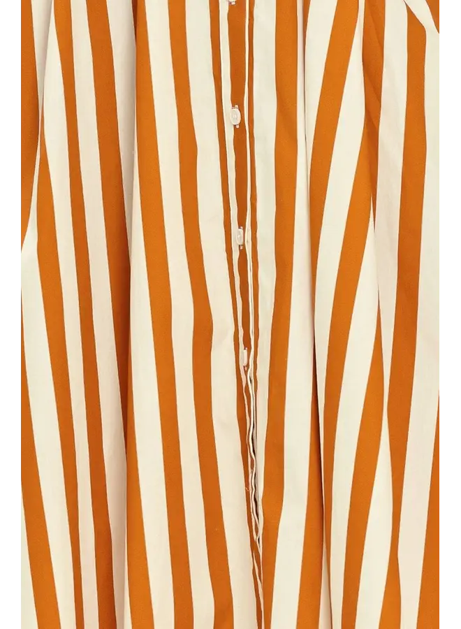 Printed Woven Midi Dress Caramel