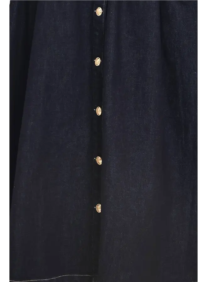 Denim Midi Dress Dark Indigo