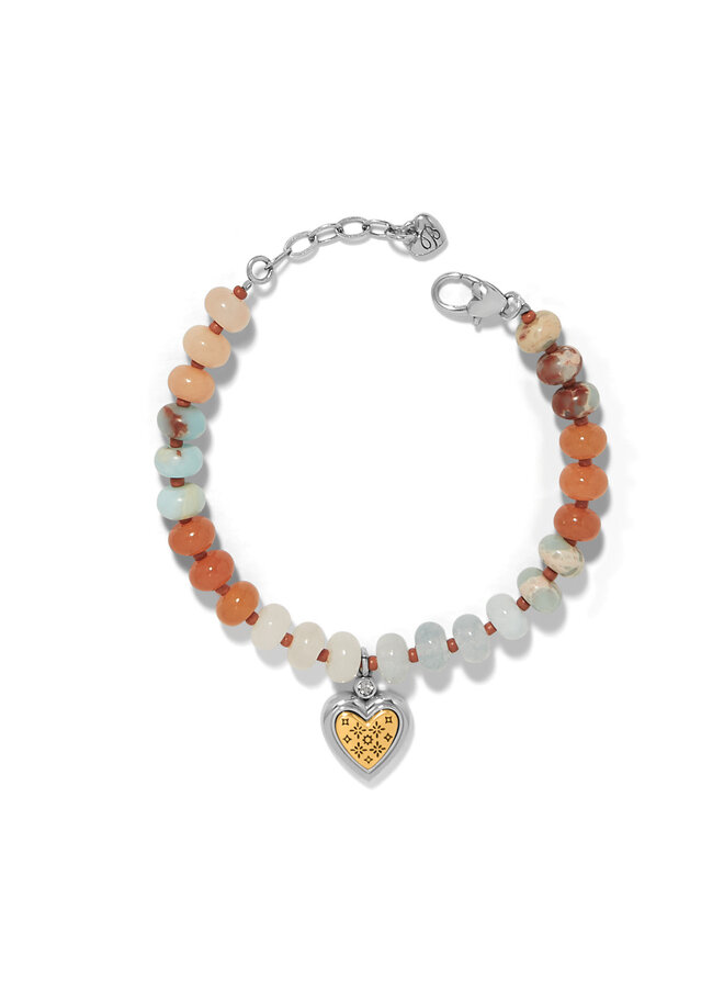 Mosaic Two Tone Heart Beaded Bracelet