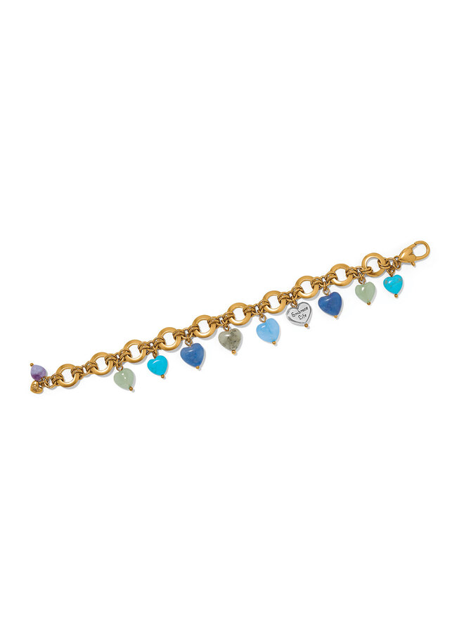 One Heart Multi Heart Bead Link Bracelet