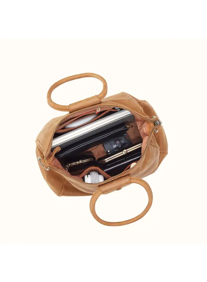 Sheila Medium Satchel Whiskey