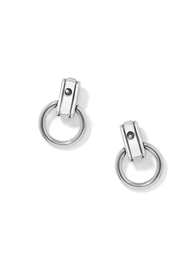 Mosaic Two Tone Mini Post Drop Earrings