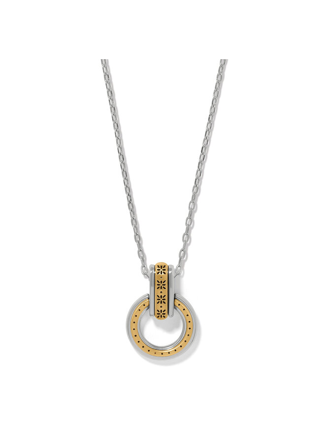 Mosaic Two Tone Link Ring Necklace