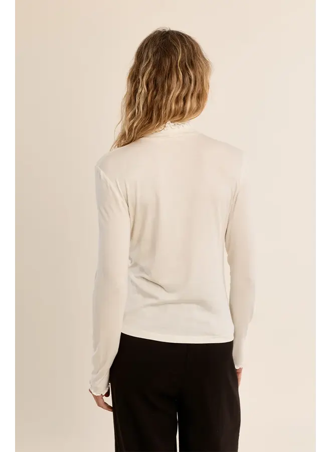 Knitted Ruffle Neck Undersweater Off White