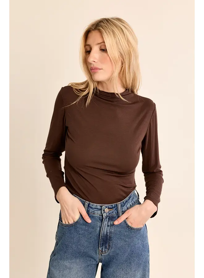 Knitted Mock Neck Undersweater Chocolate