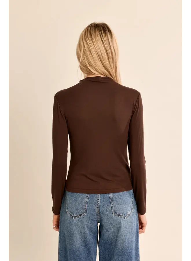 Knitted Mock Neck Undersweater Chocolate