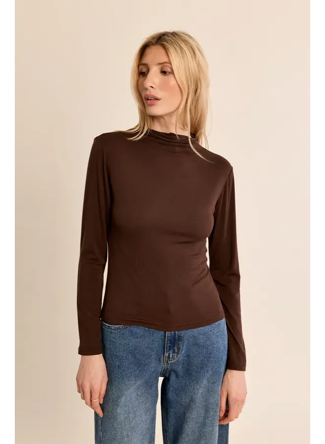 Knitted Mock Neck Undersweater Chocolate