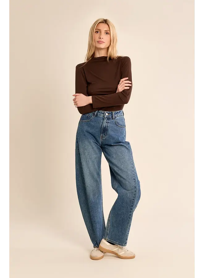 Knitted Mock Neck Undersweater Chocolate
