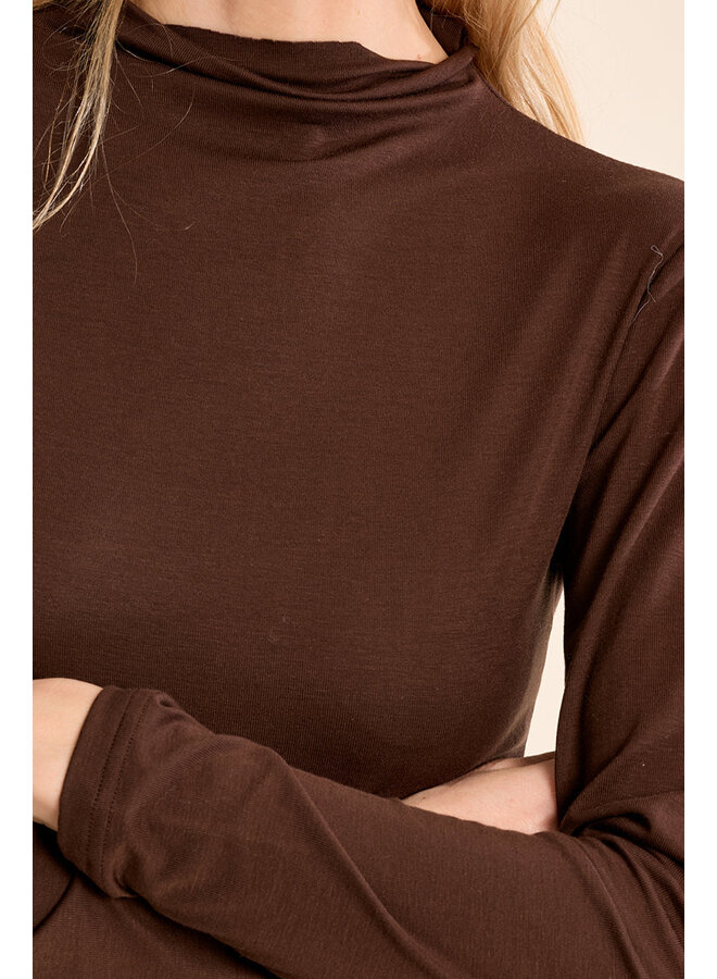 Knitted Mock Neck Undersweater Chocolate