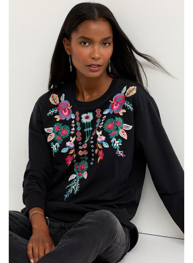 High Low Crew Neck Sweatshirt Isolei Black