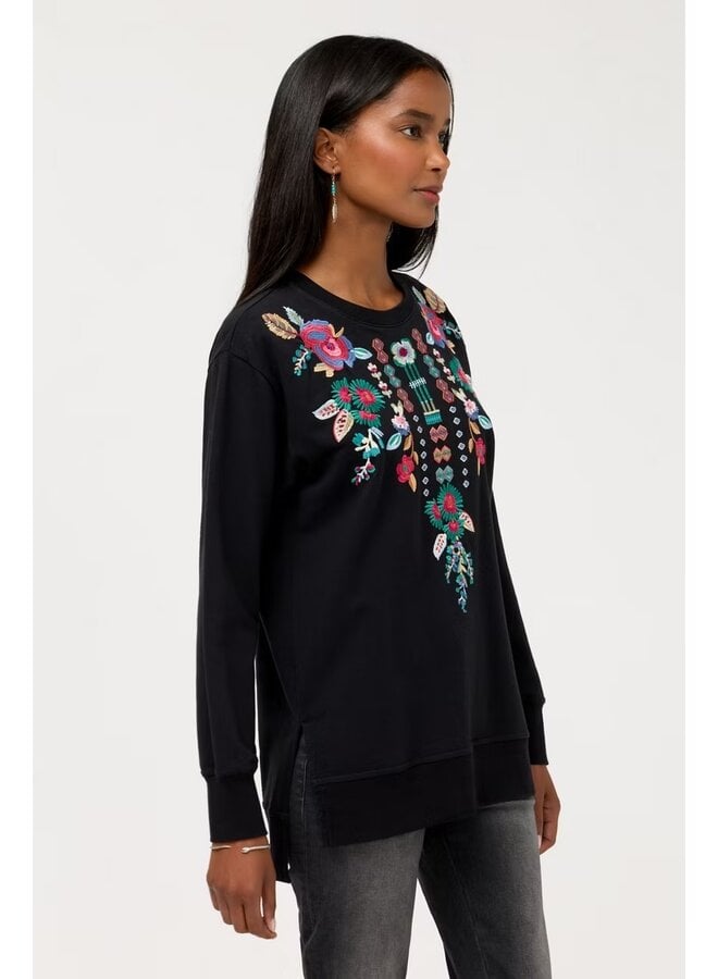 High Low Crew Neck Sweatshirt Isolei Black