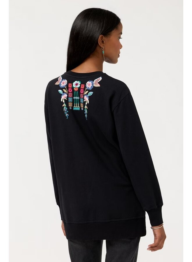 High Low Crew Neck Sweatshirt Isolei Black