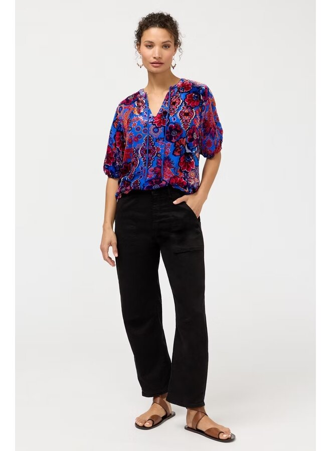 Margot Short Sleeve Blouse Emmanuela Burnout