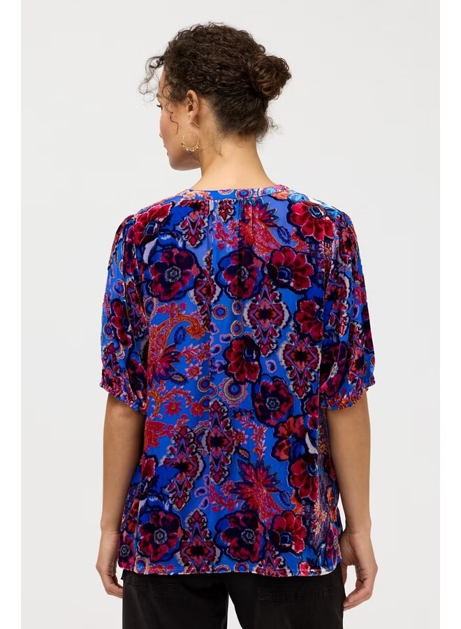 Margot Short Sleeve Blouse Emmanuela Burnout