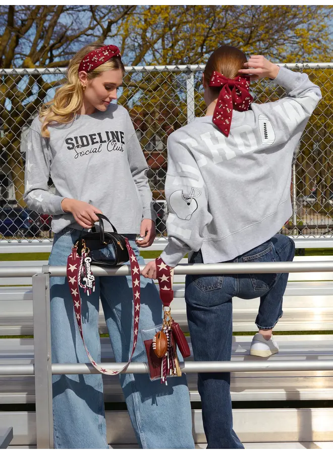 Game Day Charms Bow Clip Maroon