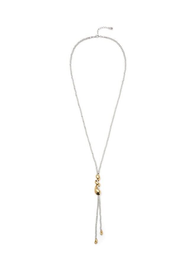 Originia Long Beaded Necklace Mixed Metal
