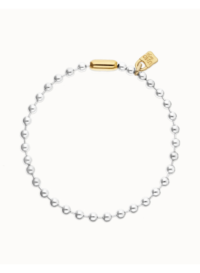 Bead Necklace with Contrasting Accents Mixed Metal