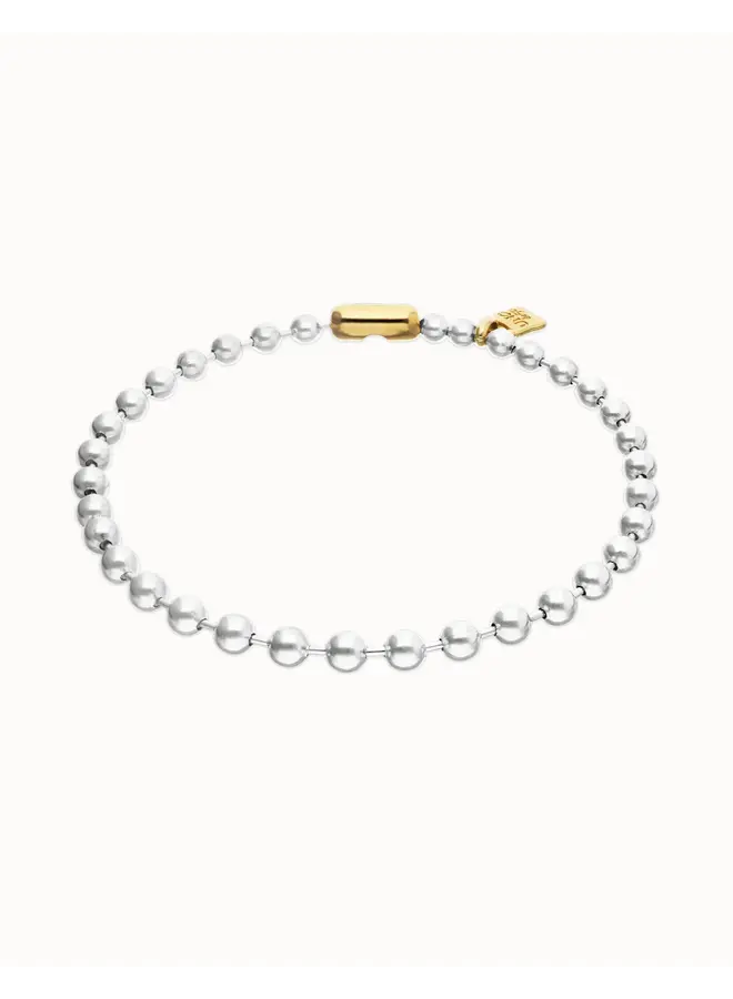Bead Necklace with Contrasting Accents Mixed Metal