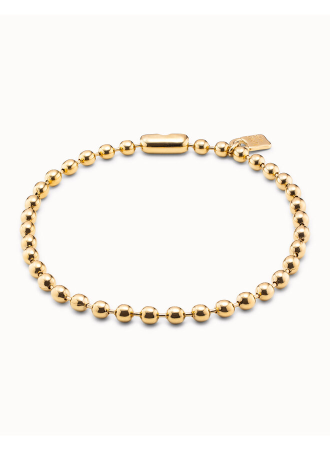 Short Beaded Necklace with Padlock Gold