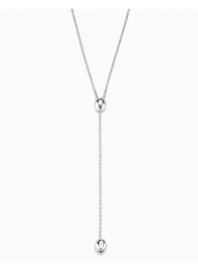 Long Adjustable Chain Necklace Silver