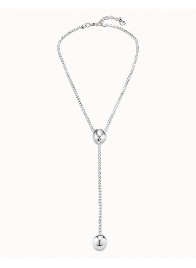Long Adjustable Chain Necklace Silver