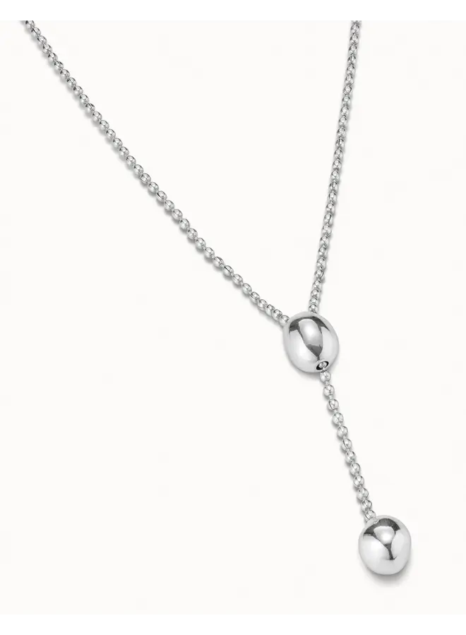 Long Adjustable Chain Necklace Silver