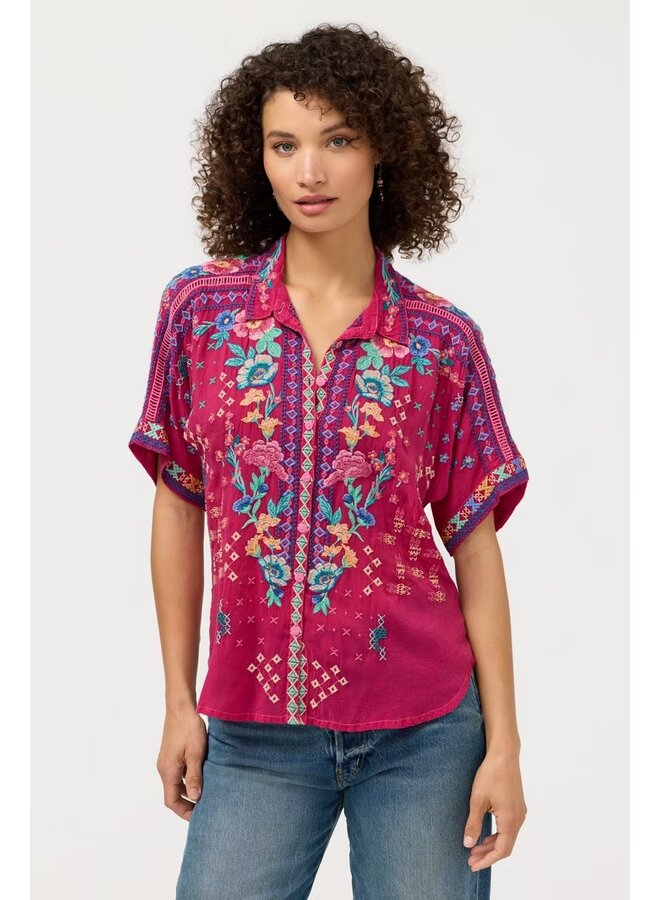 The Audrey Short Sleeve Shirt Lunes Cerise