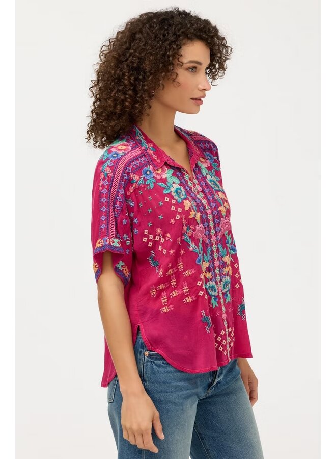 The Audrey Short Sleeve Shirt Lunes Cerise