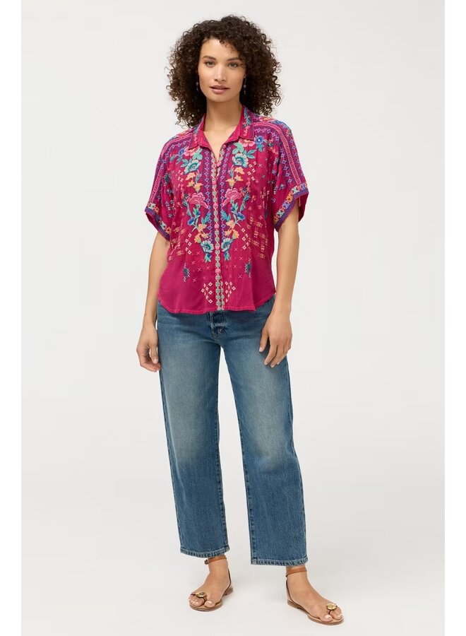 The Audrey Short Sleeve Shirt Lunes Cerise