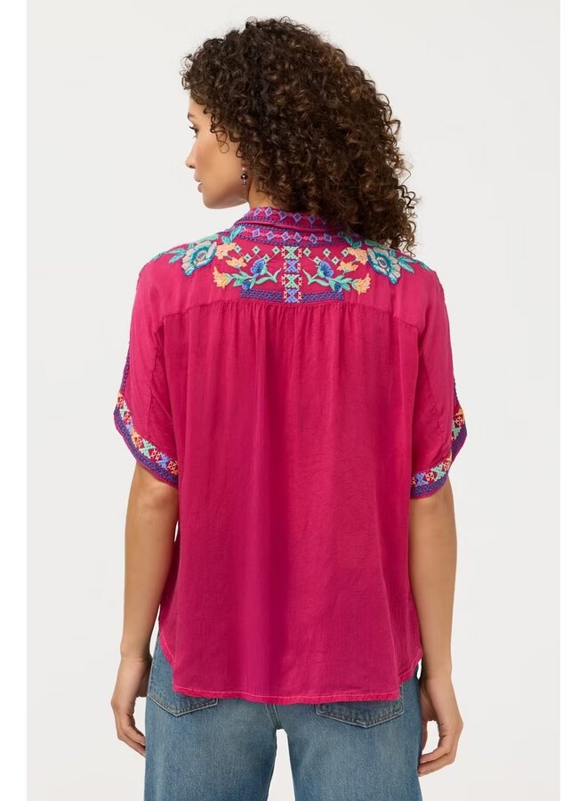 The Audrey Short Sleeve Shirt Lunes Cerise