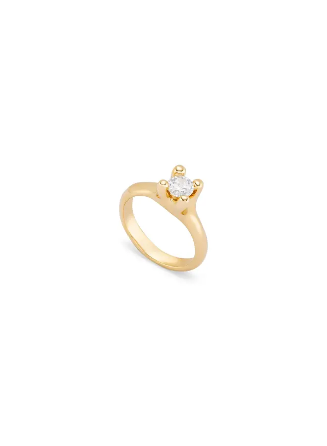 Ring with White Zirconia Gold